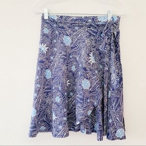 ✨Beach Gold blue floral wrap skirt✨